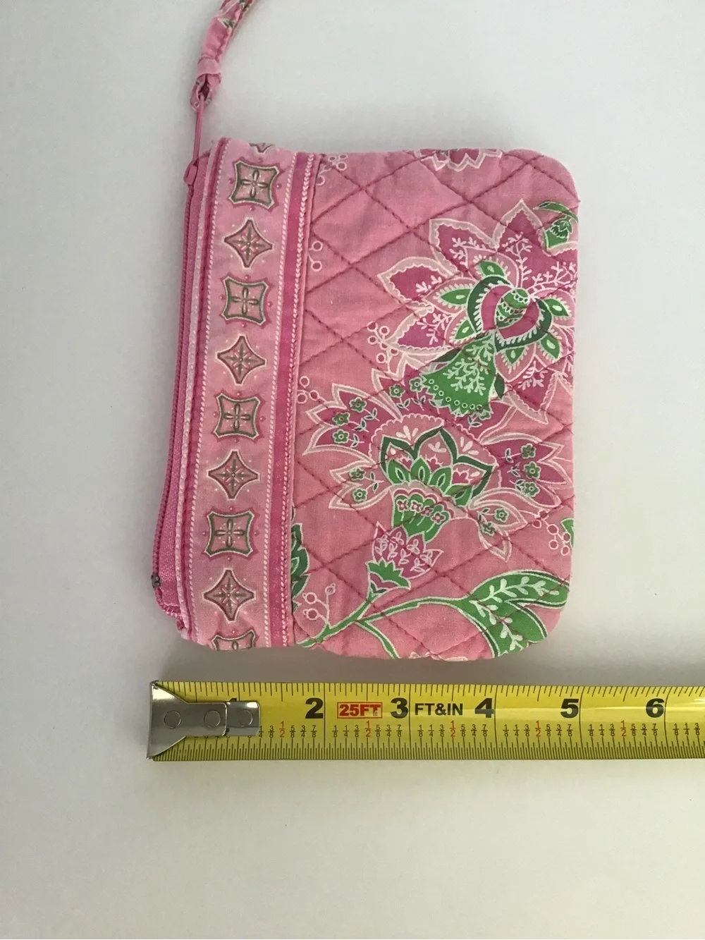 Tanya Lee Pink Quilted Floral Zip Pouch